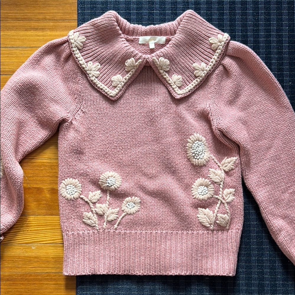 Loveshackfancy Union Collared Sweater as seen on Julia Berolzheimer